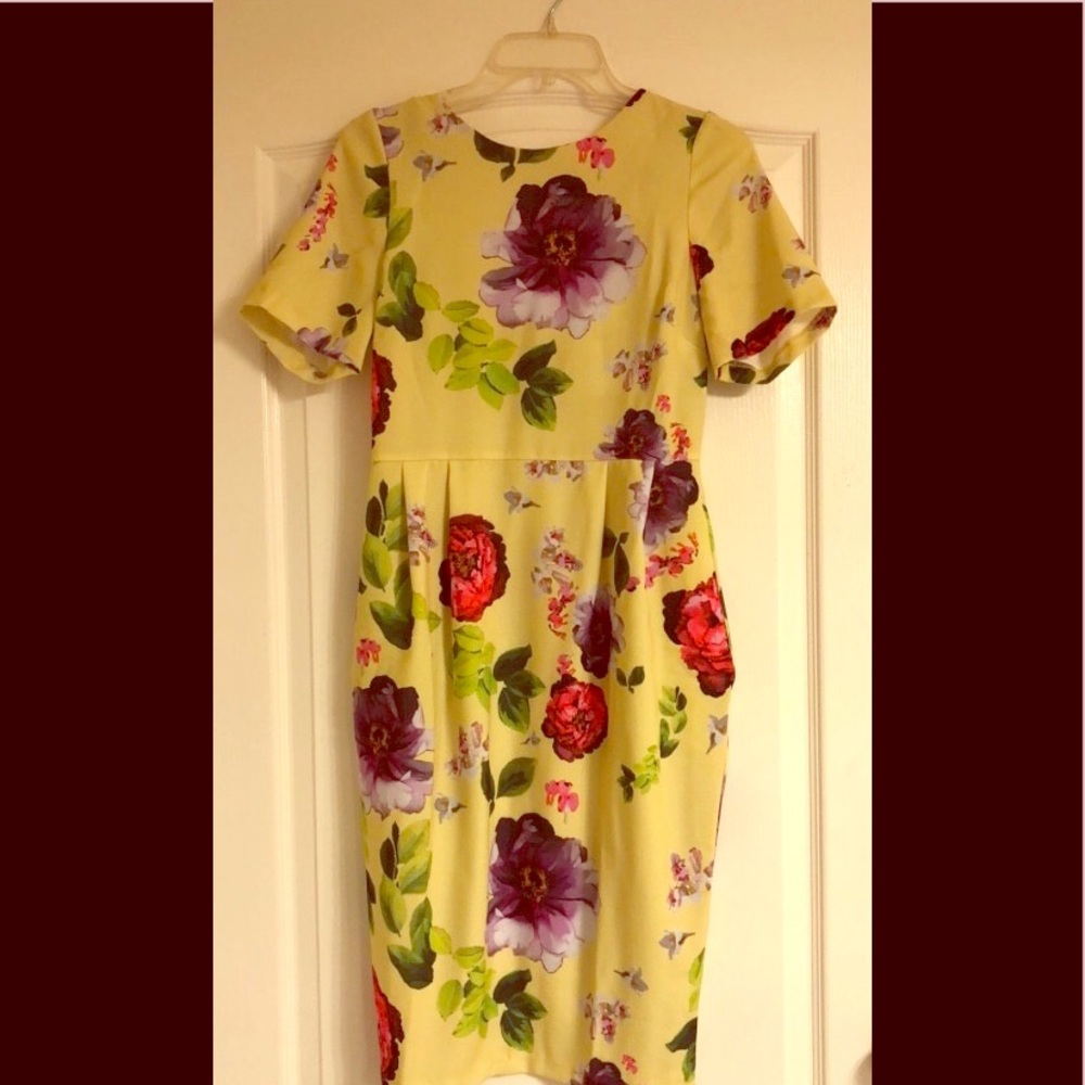 Yellow multicolored floral Dress